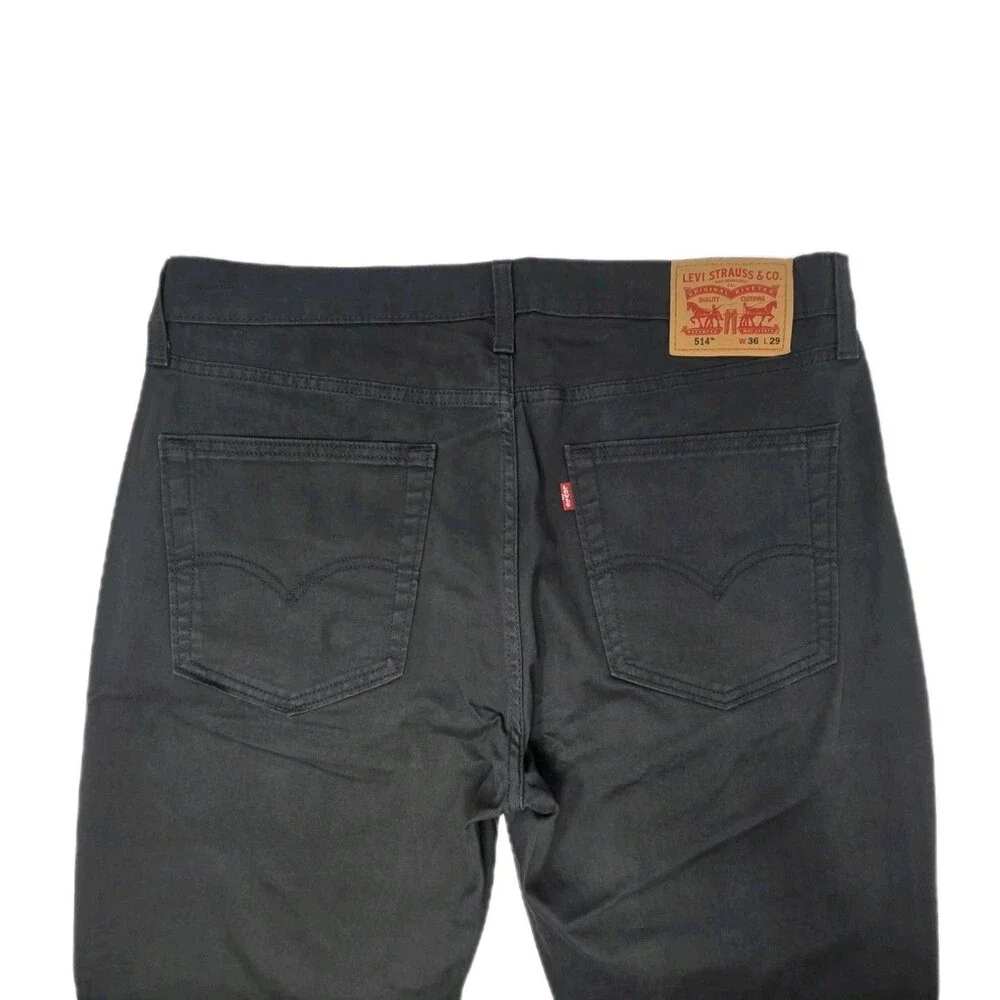 Levi's Men's 514 Straight Fit Cotton Twill Pant Dark Gray Stretch Size 36x29